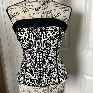 Elegant Black and White Strapless Top
